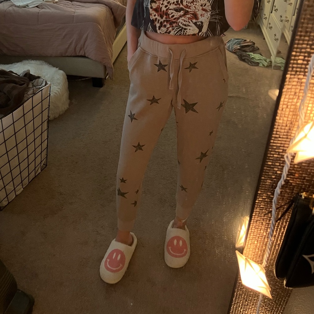 Tan Joggers With Stars